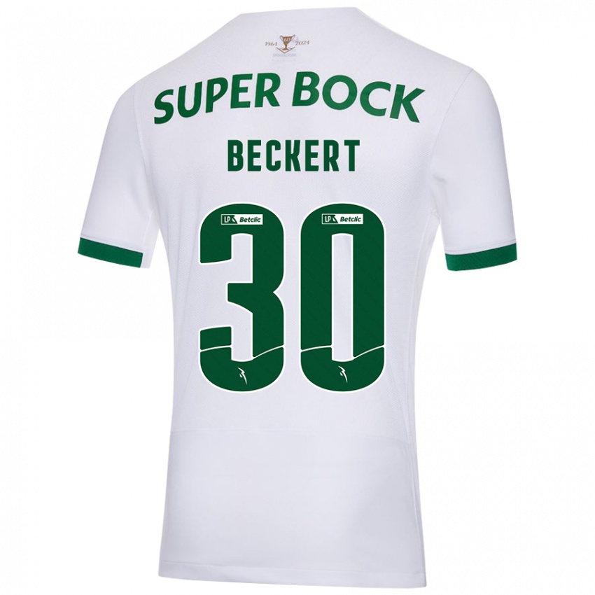 Uomo Maglia Carolina Beckert #30 Bianco Verde Kit Gara Away 2024/25 Maglietta