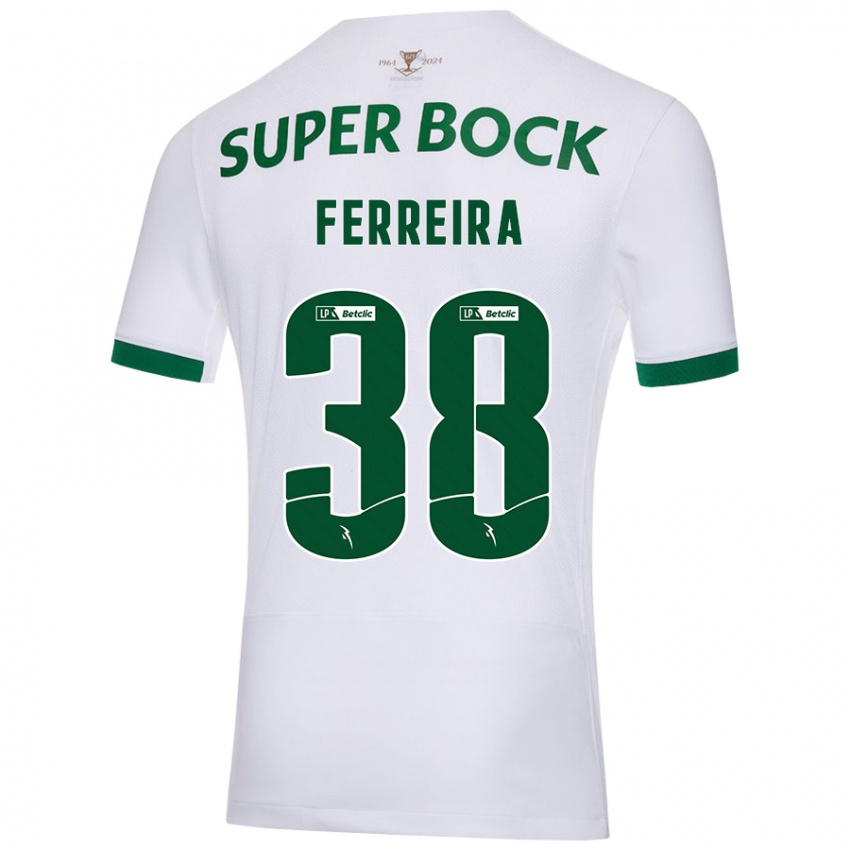 Uomo Maglia Marta Ferreira #38 Bianco Verde Kit Gara Away 2024/25 Maglietta