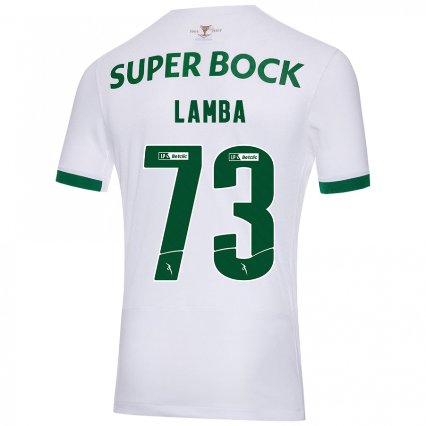 Uomo Maglia Chico Lamba #73 Bianco Verde Kit Gara Away 2024/25 Maglietta