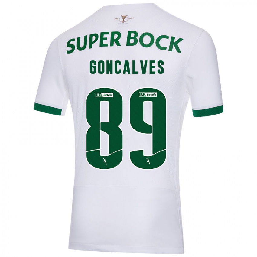 Uomo Maglia Andre Goncalves #89 Bianco Verde Kit Gara Away 2024/25 Maglietta