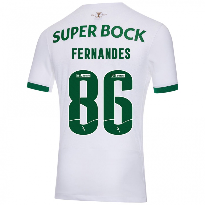 Uomo Maglia Emanuel Fernandes #86 Bianco Verde Kit Gara Away 2024/25 Maglietta