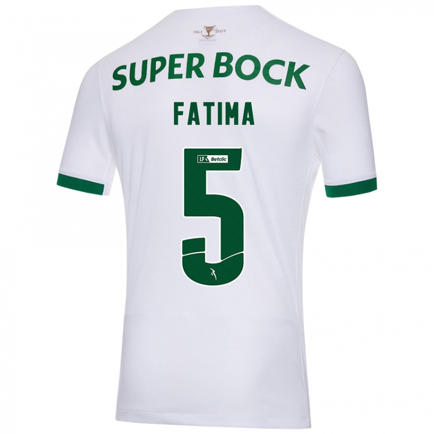 Uomo Maglia Francisca Fatima Aquino Dutra #5 Bianco Verde Kit Gara Away 2024/25 Maglietta