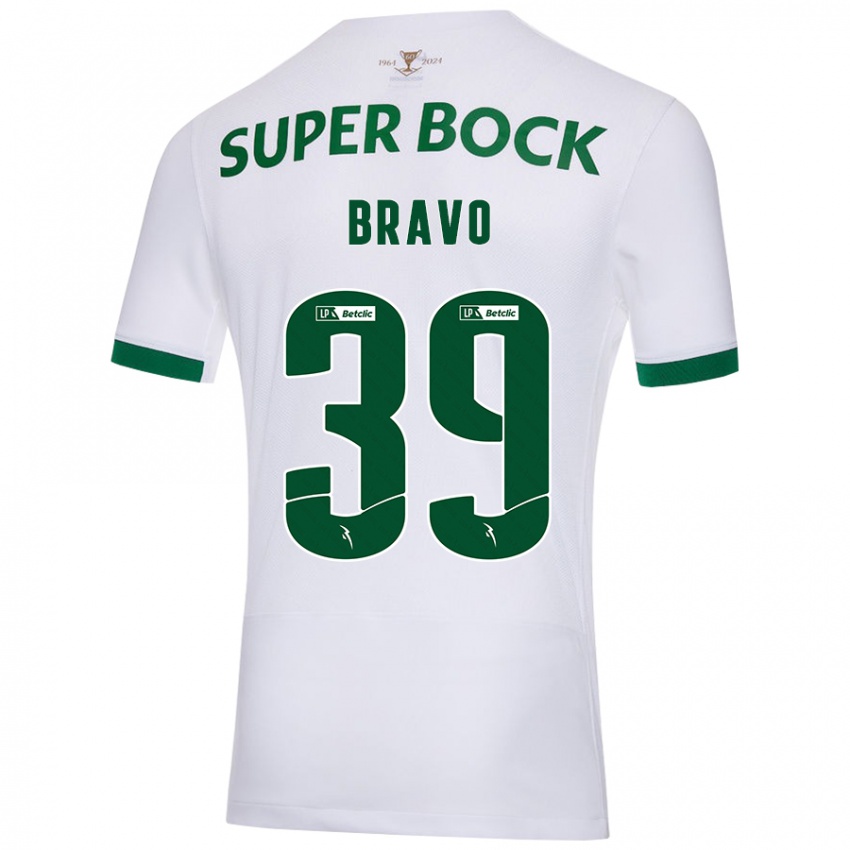 Uomo Maglia Bravo #39 Bianco Verde Kit Gara Away 2024/25 Maglietta