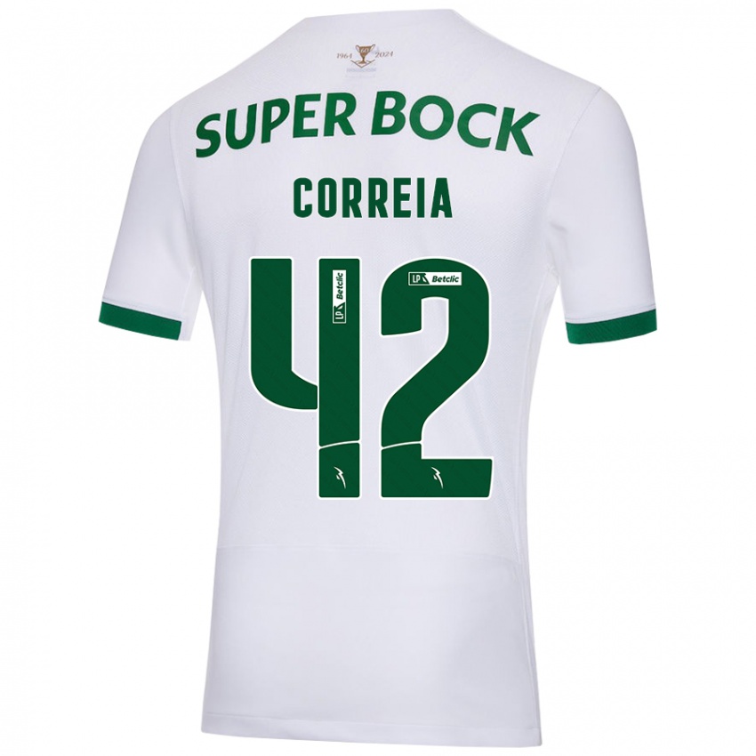 Uomo Maglia Leonete Maísa Nozerand Correia #42 Bianco Verde Kit Gara Away 2024/25 Maglietta