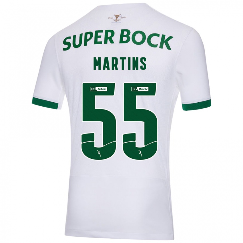 Uomo Maglia Carolina Martins #55 Bianco Verde Kit Gara Away 2024/25 Maglietta