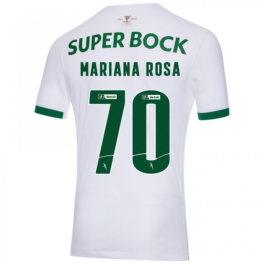 Uomo Maglia Mariana Silva Pinto Vilaça Da Rosa #70 Bianco Verde Kit Gara Away 2024/25 Maglietta