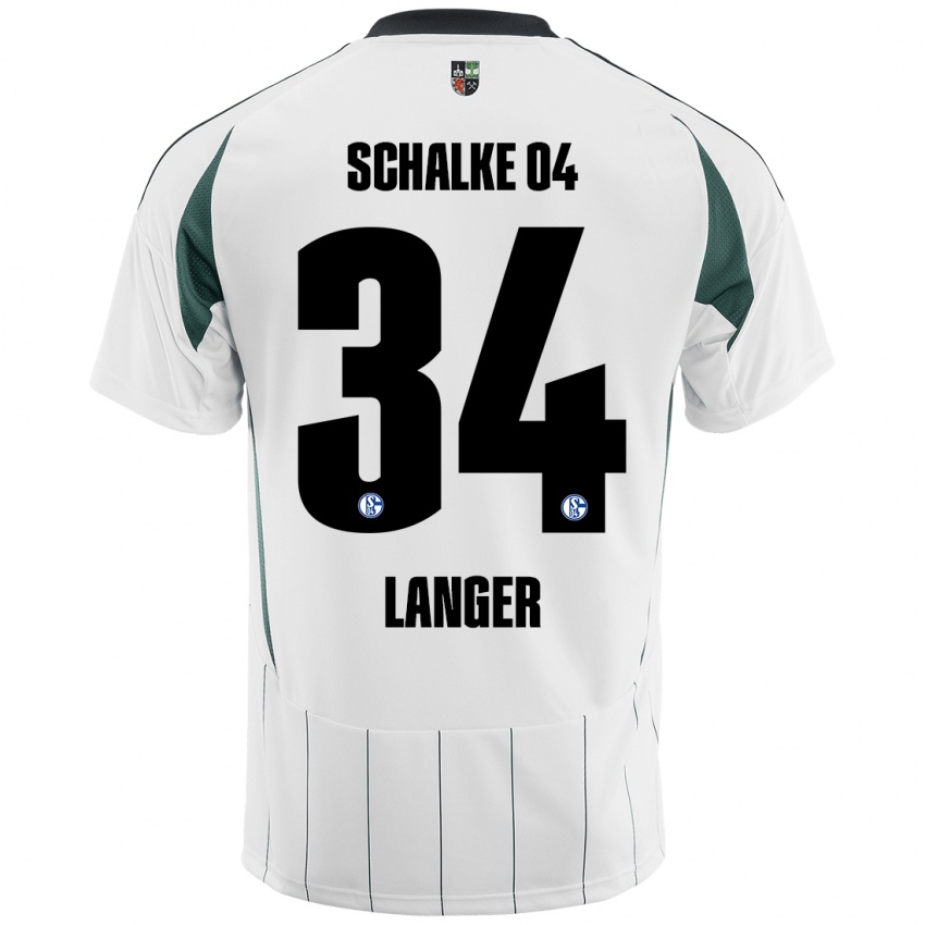 Uomo Maglia Michael Langer #34 Bianco Verde Kit Gara Away 2024/25 Maglietta