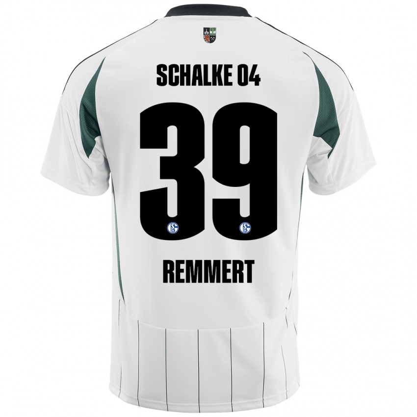 Uomo Maglia Peter Remmert #39 Bianco Verde Kit Gara Away 2024/25 Maglietta