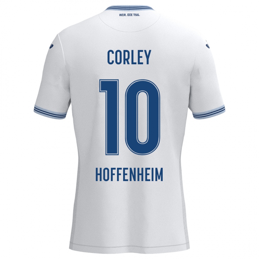 Uomo Maglia Gia Corley #10 Bianco Blu Kit Gara Away 2024/25 Maglietta