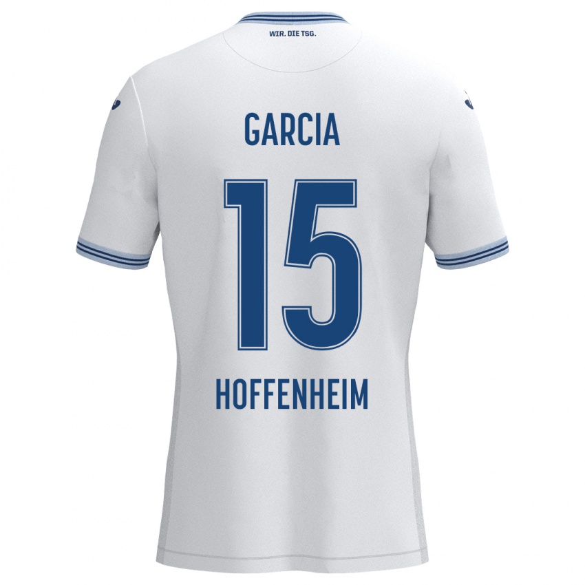 Uomo Maglia Marta Cazalla Garcia #15 Bianco Blu Kit Gara Away 2024/25 Maglietta