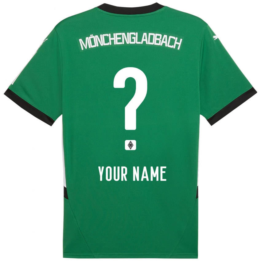 Uomo Maglia Il Tuo Nome #0 Verde Bianco Kit Gara Away 2024/25 Maglietta