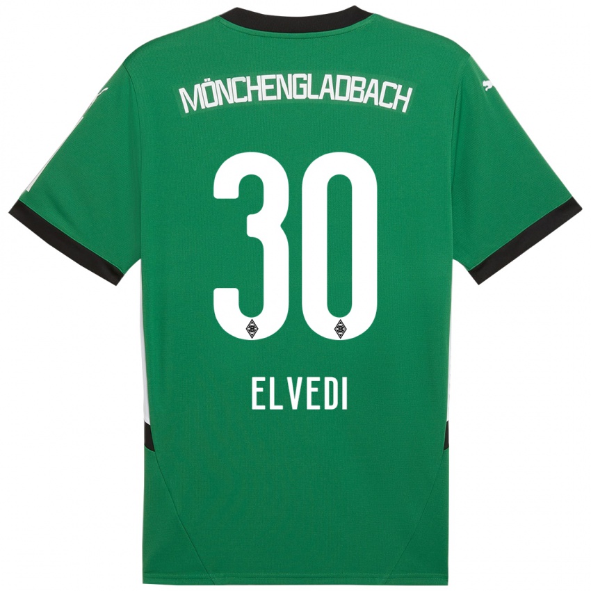 Uomo Maglia Nico Elvedi #30 Verde Bianco Kit Gara Away 2024/25 Maglietta