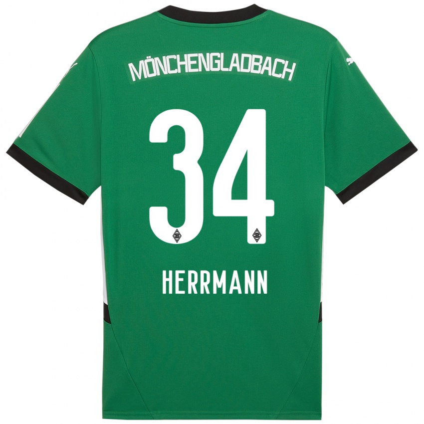 Uomo Maglia Charles Herrmann #34 Verde Bianco Kit Gara Away 2024/25 Maglietta