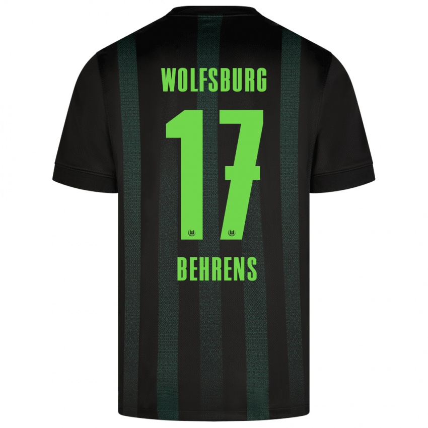 Uomo Maglia Kevin Behrens #17 Verde Scuro Kit Gara Away 2024/25 Maglietta