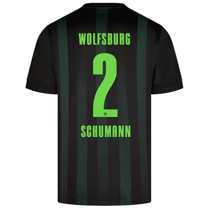 Uomo Maglia Anton Schumann #2 Verde Scuro Kit Gara Away 2024/25 Maglietta