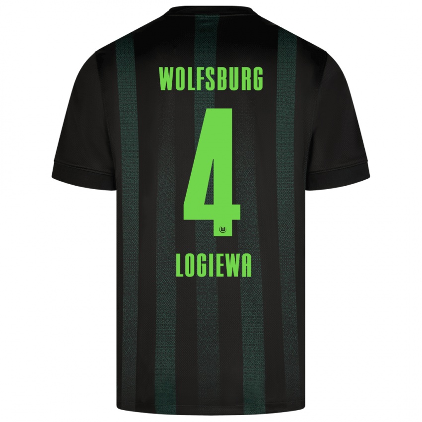 Uomo Maglia Luca Logiewa #4 Verde Scuro Kit Gara Away 2024/25 Maglietta