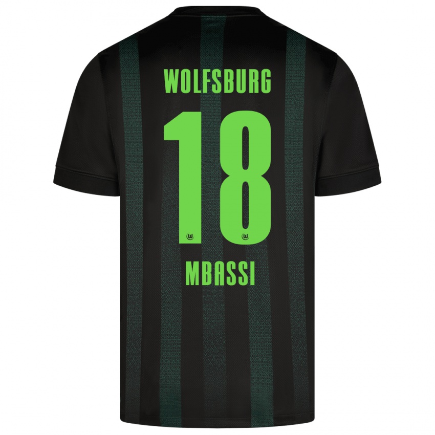 Uomo Maglia Mario Mbassi #18 Verde Scuro Kit Gara Away 2024/25 Maglietta