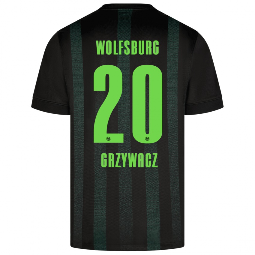 Uomo Maglia Eryk Grzywacz #20 Verde Scuro Kit Gara Away 2024/25 Maglietta