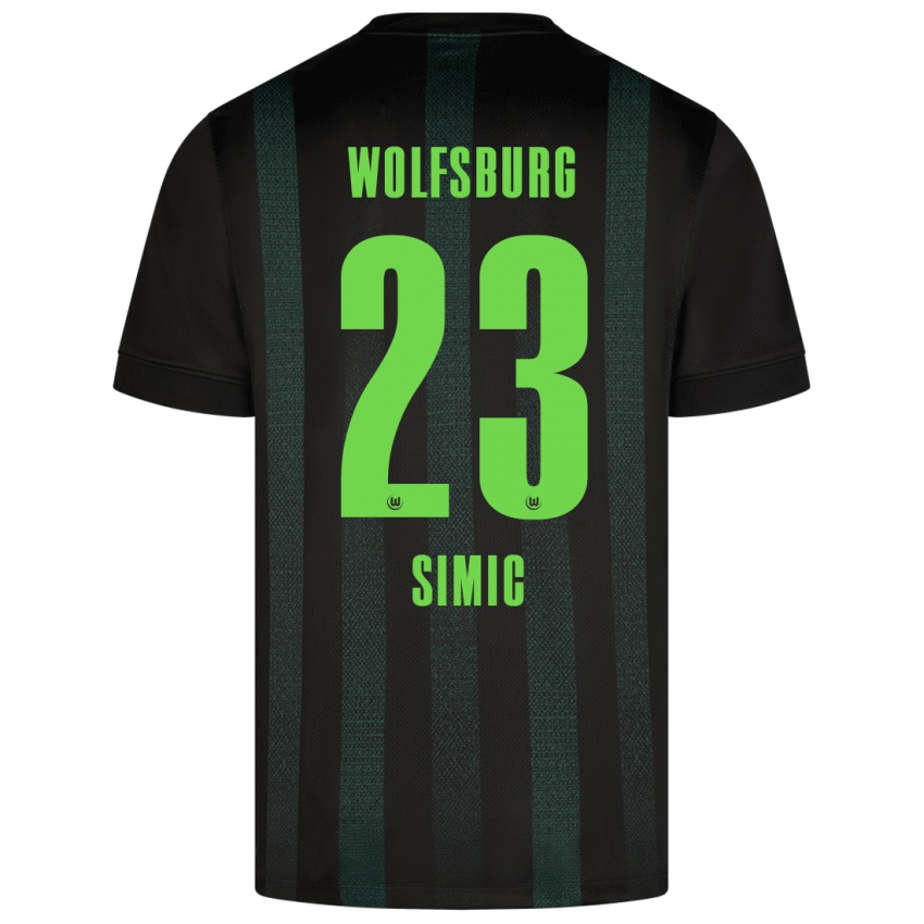 Uomo Maglia Karlo Simic #23 Verde Scuro Kit Gara Away 2024/25 Maglietta