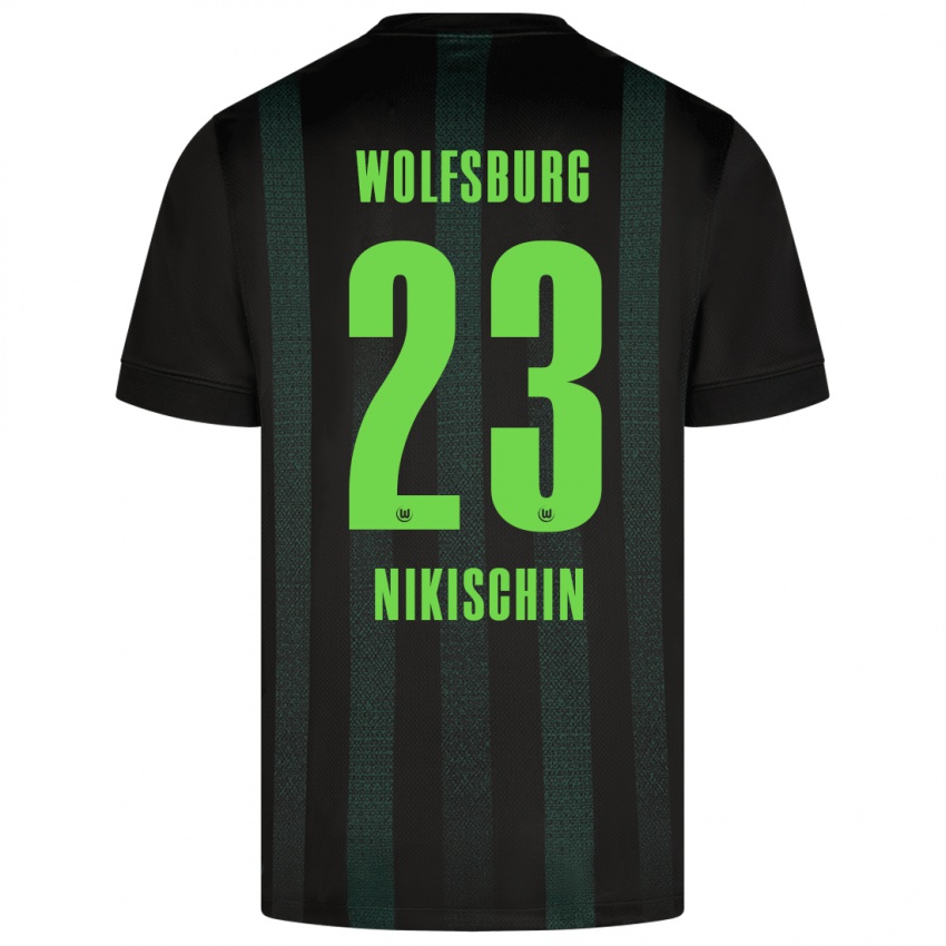 Uomo Maglia Adrian Nikischin #23 Verde Scuro Kit Gara Away 2024/25 Maglietta