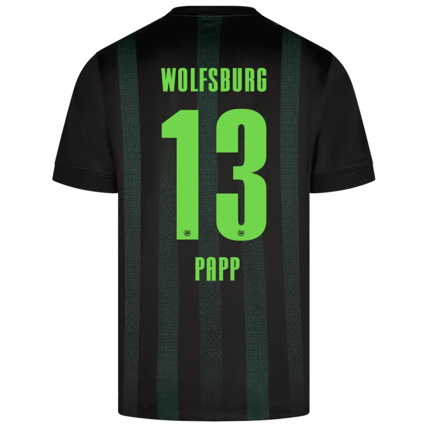 Uomo Maglia Luca Papp #13 Verde Scuro Kit Gara Away 2024/25 Maglietta