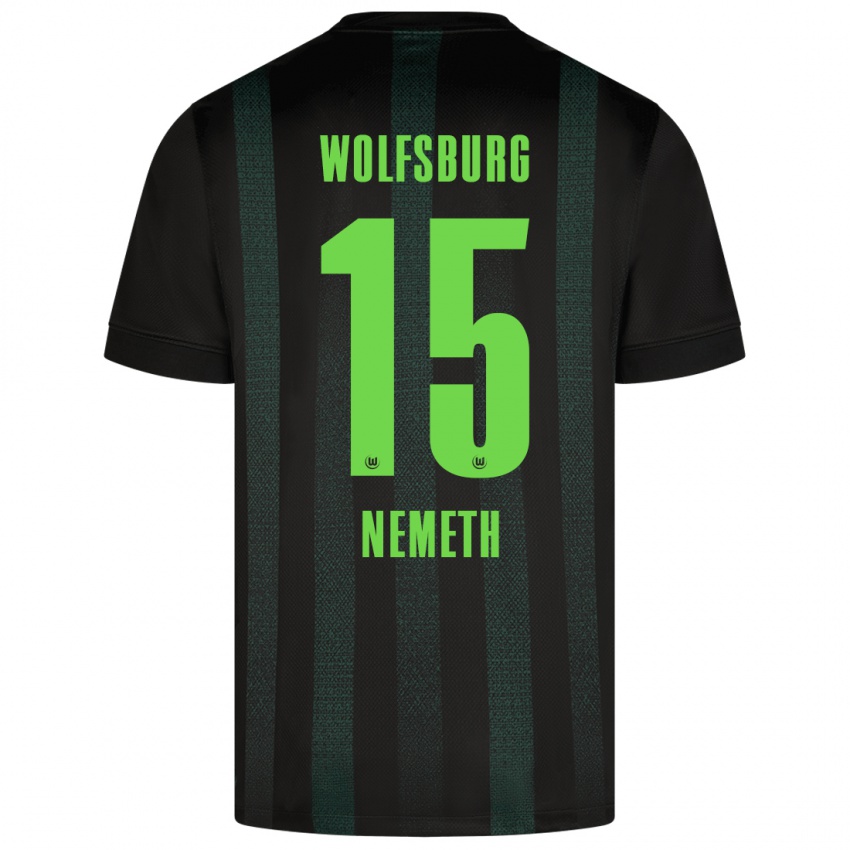 Uomo Maglia Diána Németh #15 Verde Scuro Kit Gara Away 2024/25 Maglietta