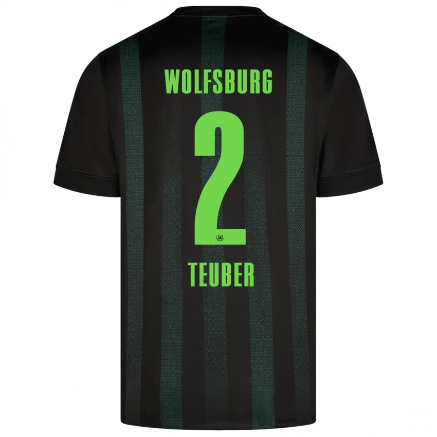 Uomo Maglia Julius Teuber #2 Verde Scuro Kit Gara Away 2024/25 Maglietta