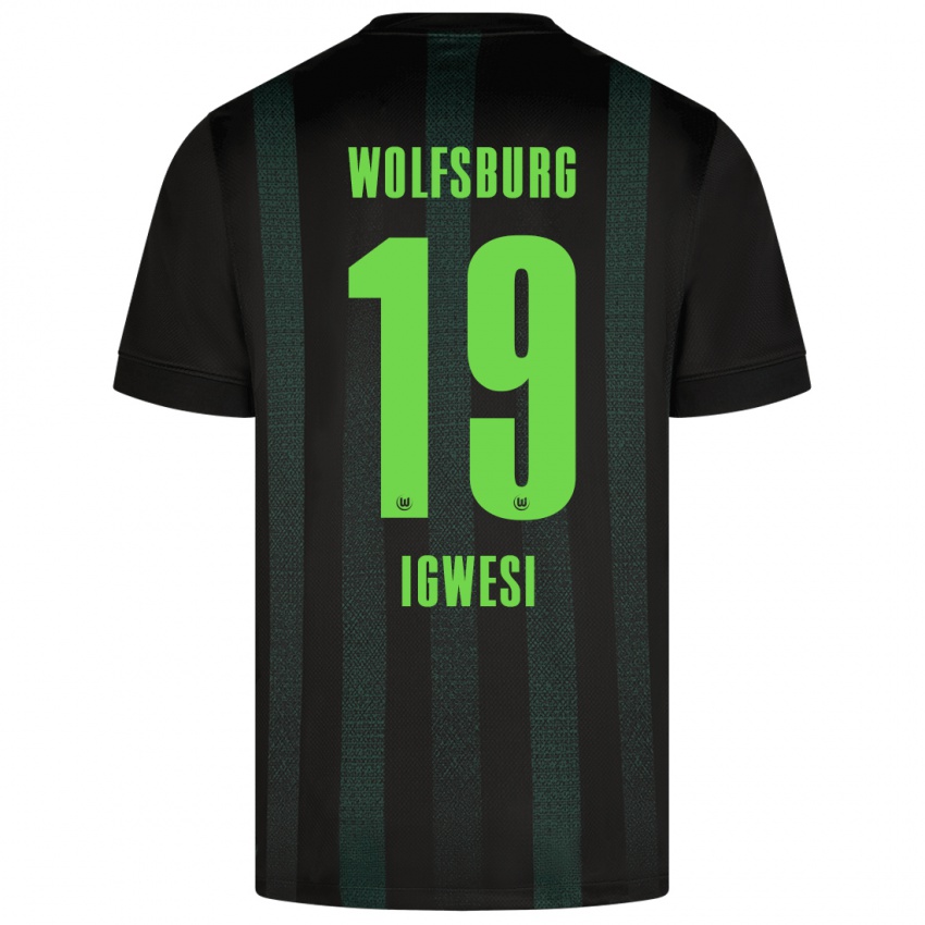 Uomo Maglia Tyrese Igwesi #19 Verde Scuro Kit Gara Away 2024/25 Maglietta