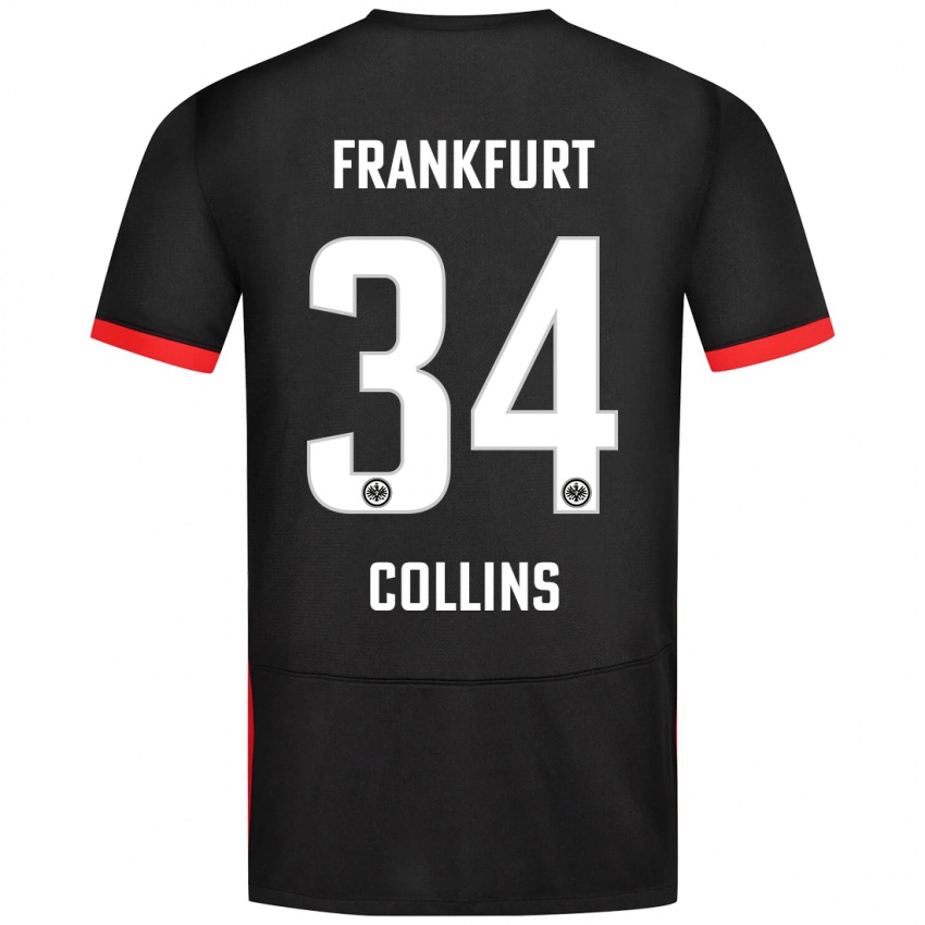 Uomo Maglia Nnamdi Collins #34 Nero Kit Gara Away 2024/25 Maglietta