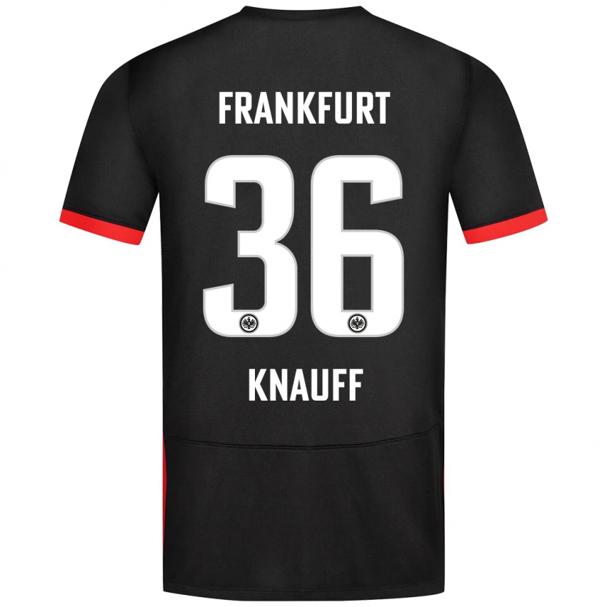 Uomo Maglia Ansgar Knauff #36 Nero Kit Gara Away 2024/25 Maglietta