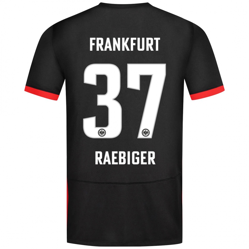 Uomo Maglia Sidney Raebiger #37 Nero Kit Gara Away 2024/25 Maglietta