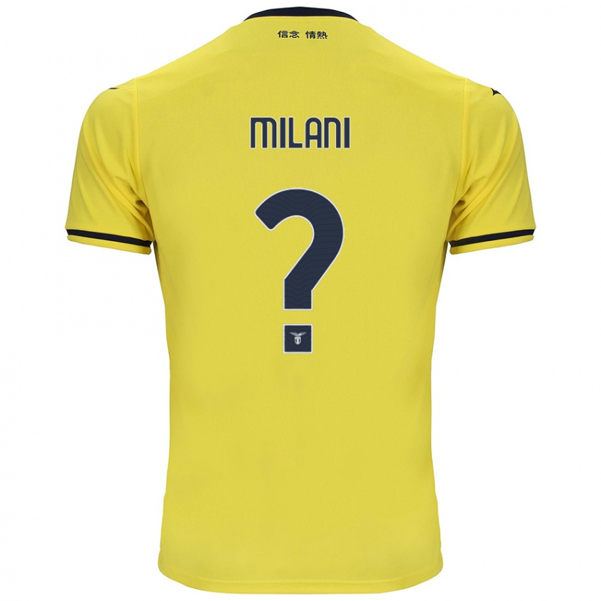 Uomo Maglia Alessandro Milani #0 Giallo Kit Gara Away 2024/25 Maglietta