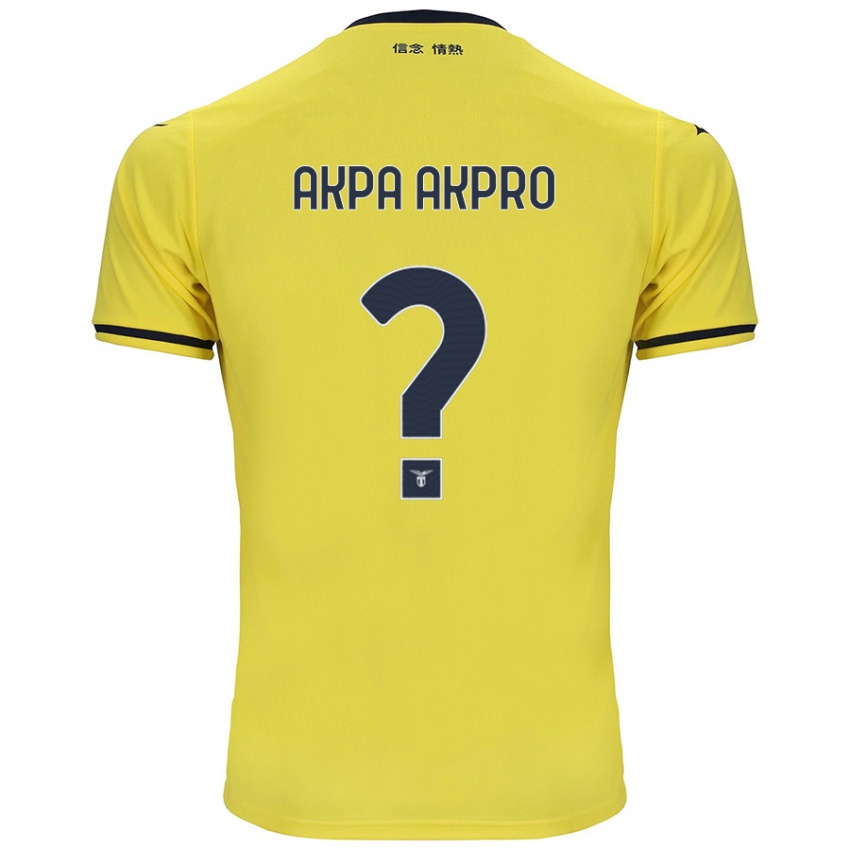 Uomo Maglia Jean-Daniel Akpa Akpro #0 Giallo Kit Gara Away 2024/25 Maglietta