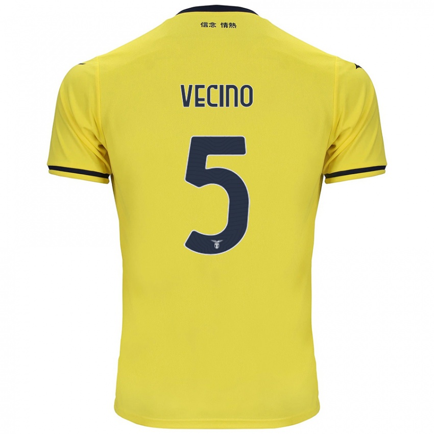 Uomo Maglia Matías Vecino #5 Giallo Kit Gara Away 2024/25 Maglietta