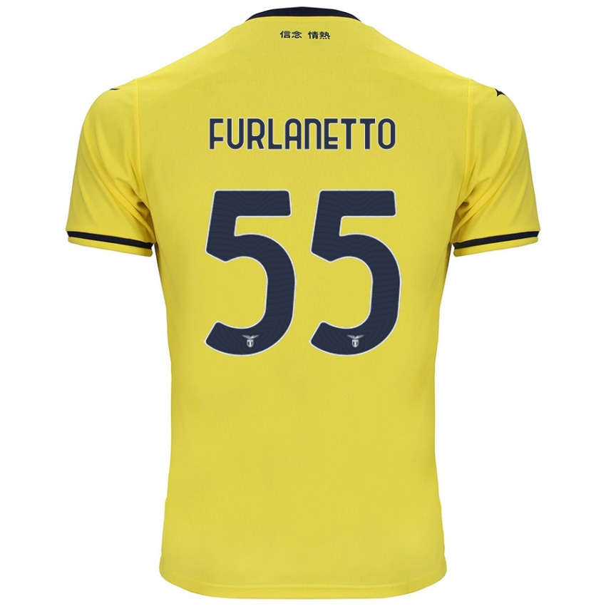 Uomo Maglia Alessio Furlanetto #55 Giallo Kit Gara Away 2024/25 Maglietta