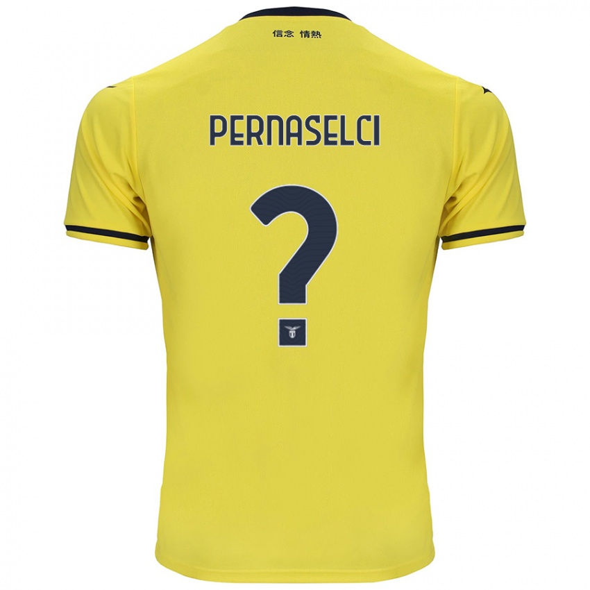 Uomo Maglia Leonardo Pernaselci #0 Giallo Kit Gara Away 2024/25 Maglietta