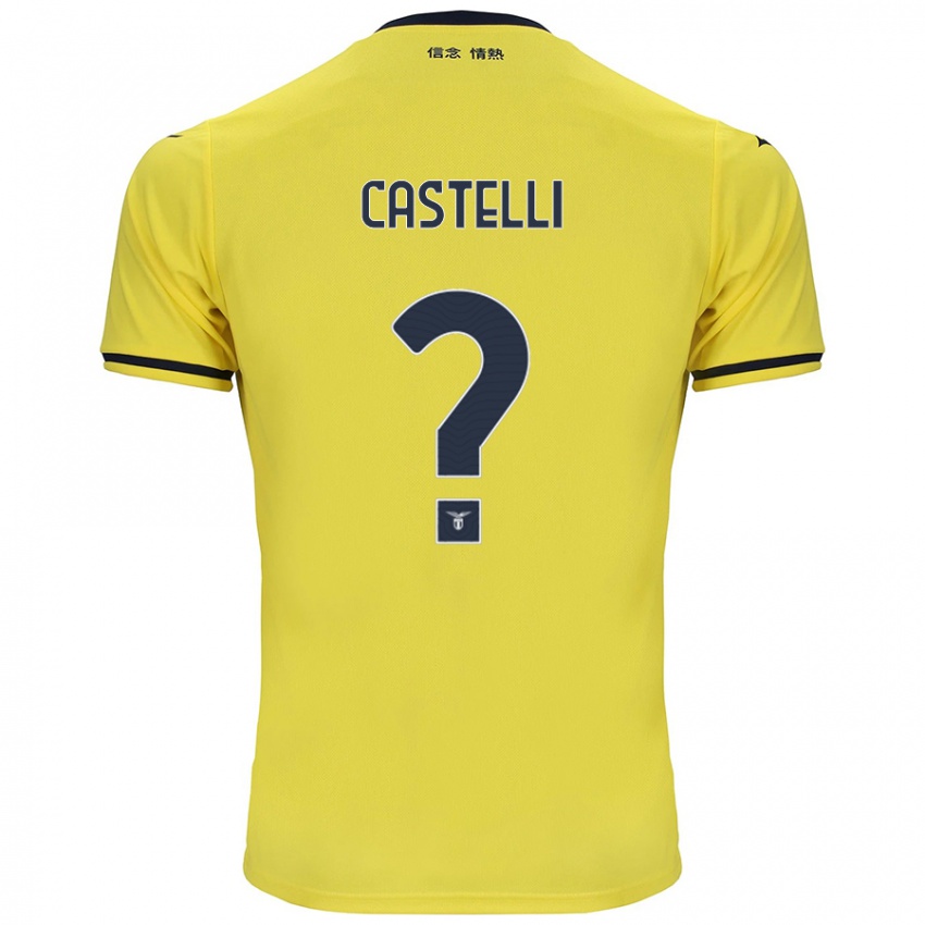 Uomo Maglia Valerio Castelli #0 Giallo Kit Gara Away 2024/25 Maglietta