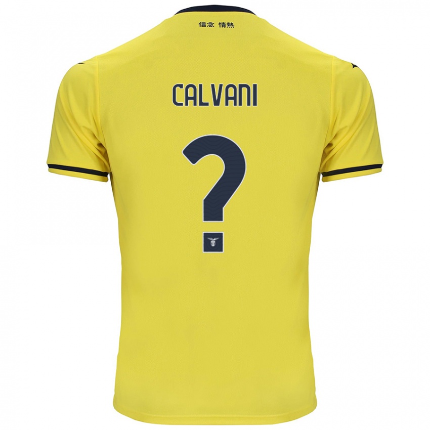 Uomo Maglia Lorenzo Calvani #0 Giallo Kit Gara Away 2024/25 Maglietta