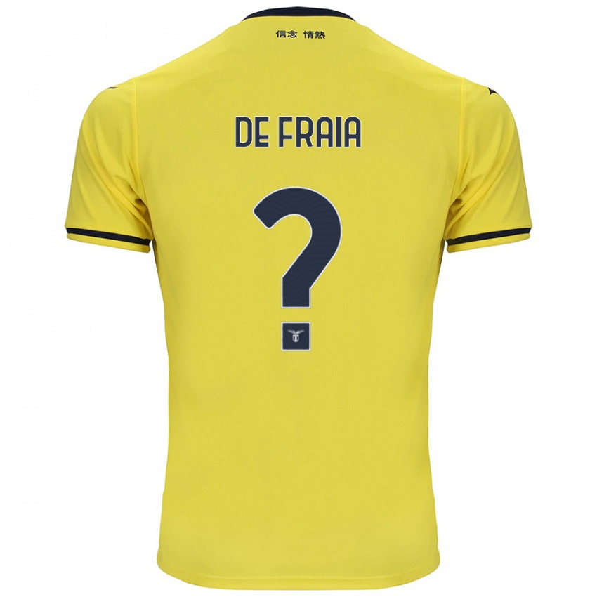 Uomo Maglia Davide De Fraia #0 Giallo Kit Gara Away 2024/25 Maglietta