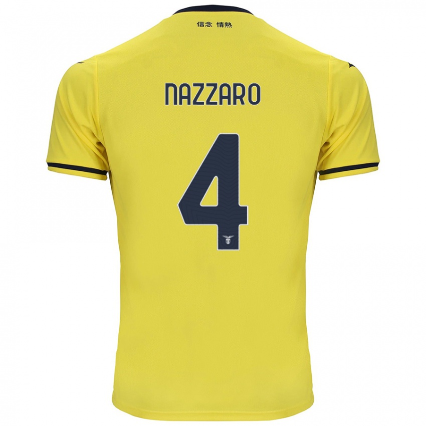 Uomo Maglia Marco Nazzaro #4 Giallo Kit Gara Away 2024/25 Maglietta