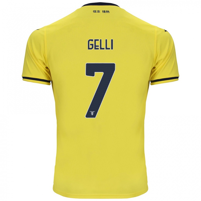 Uomo Maglia Valerio Gelli #7 Giallo Kit Gara Away 2024/25 Maglietta