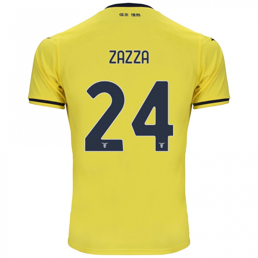 Uomo Maglia Matteo Zazza #24 Giallo Kit Gara Away 2024/25 Maglietta