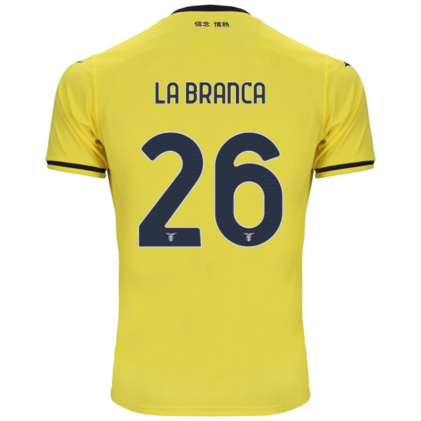 Uomo Maglia Ruggero La Branca #26 Giallo Kit Gara Away 2024/25 Maglietta