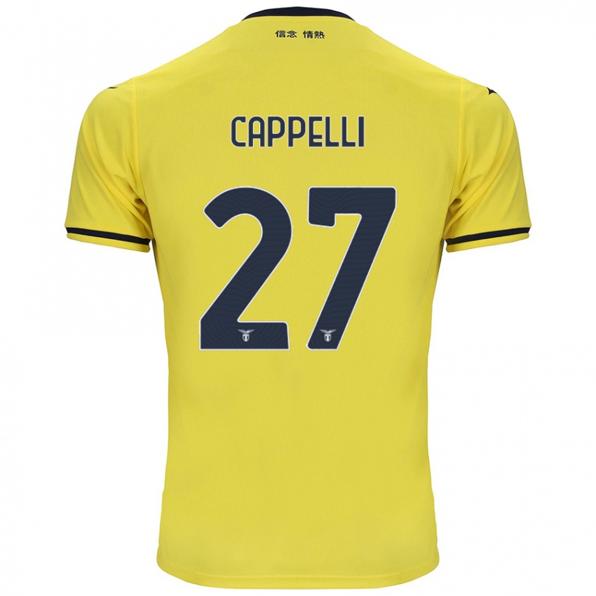 Uomo Maglia Tommaso Cappelli #27 Giallo Kit Gara Away 2024/25 Maglietta