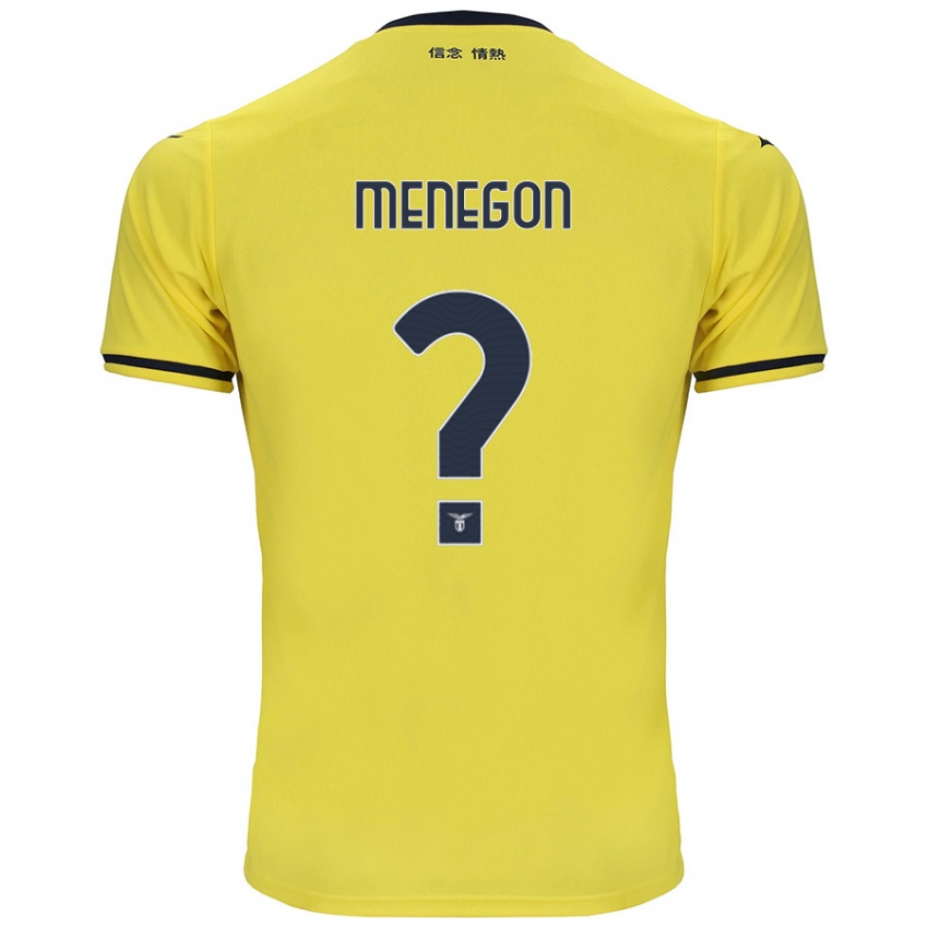 Uomo Maglia Riccardo Menegon #0 Giallo Kit Gara Away 2024/25 Maglietta