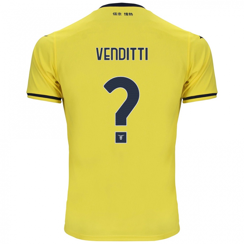 Uomo Maglia Pietro Venditti #0 Giallo Kit Gara Away 2024/25 Maglietta