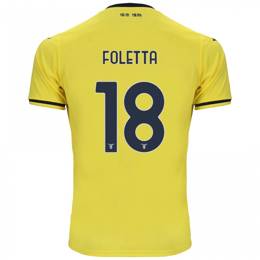 Uomo Maglia Isabella Foletta #18 Giallo Kit Gara Away 2024/25 Maglietta