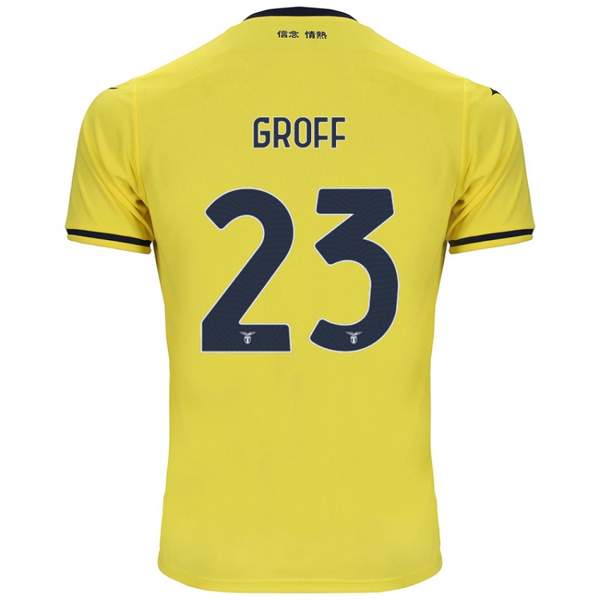 Uomo Maglia Chiara Groff #23 Giallo Kit Gara Away 2024/25 Maglietta