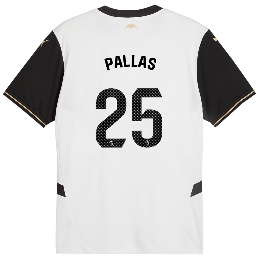 Donna Maglia Nerea Pallas #25 Bianco Nero Kit Gara Home 2024/25 Maglietta