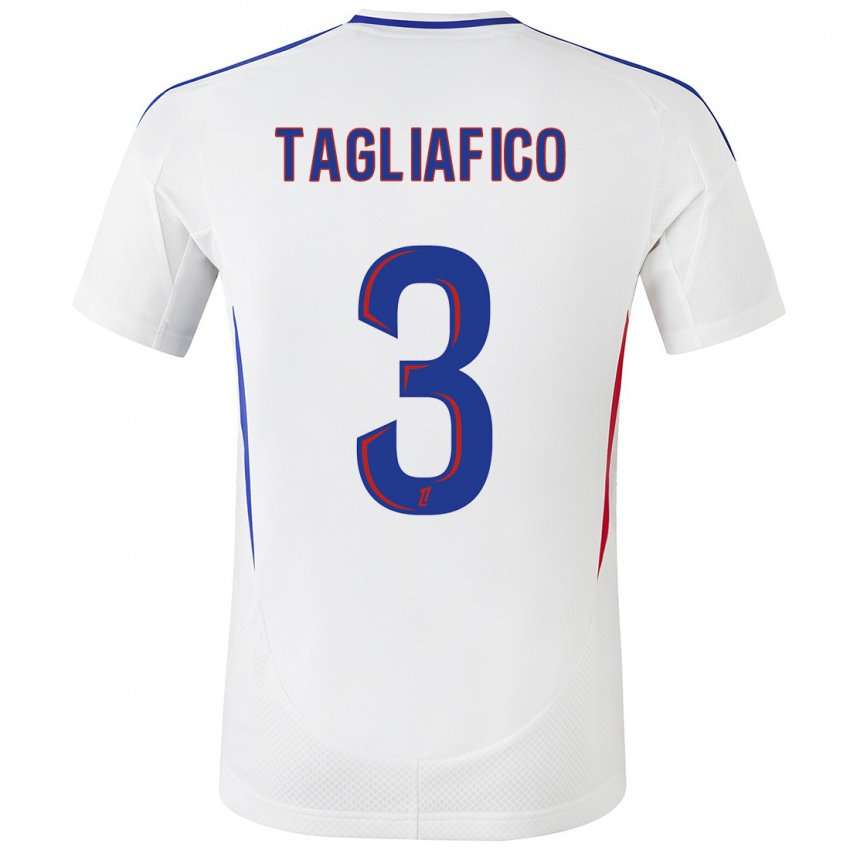 Donna Maglia Nicolas Tagliafico #3 Bianco Blu Kit Gara Home 2024/25 Maglietta